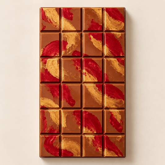 Large 250g milk chocolate bar filled with caramel and rice crispy crunch