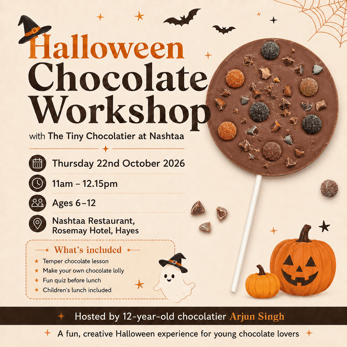 The Tiny Chocolatier Halloween Chocolate & Brunch Club Workshop @ Nashtaa Cafe