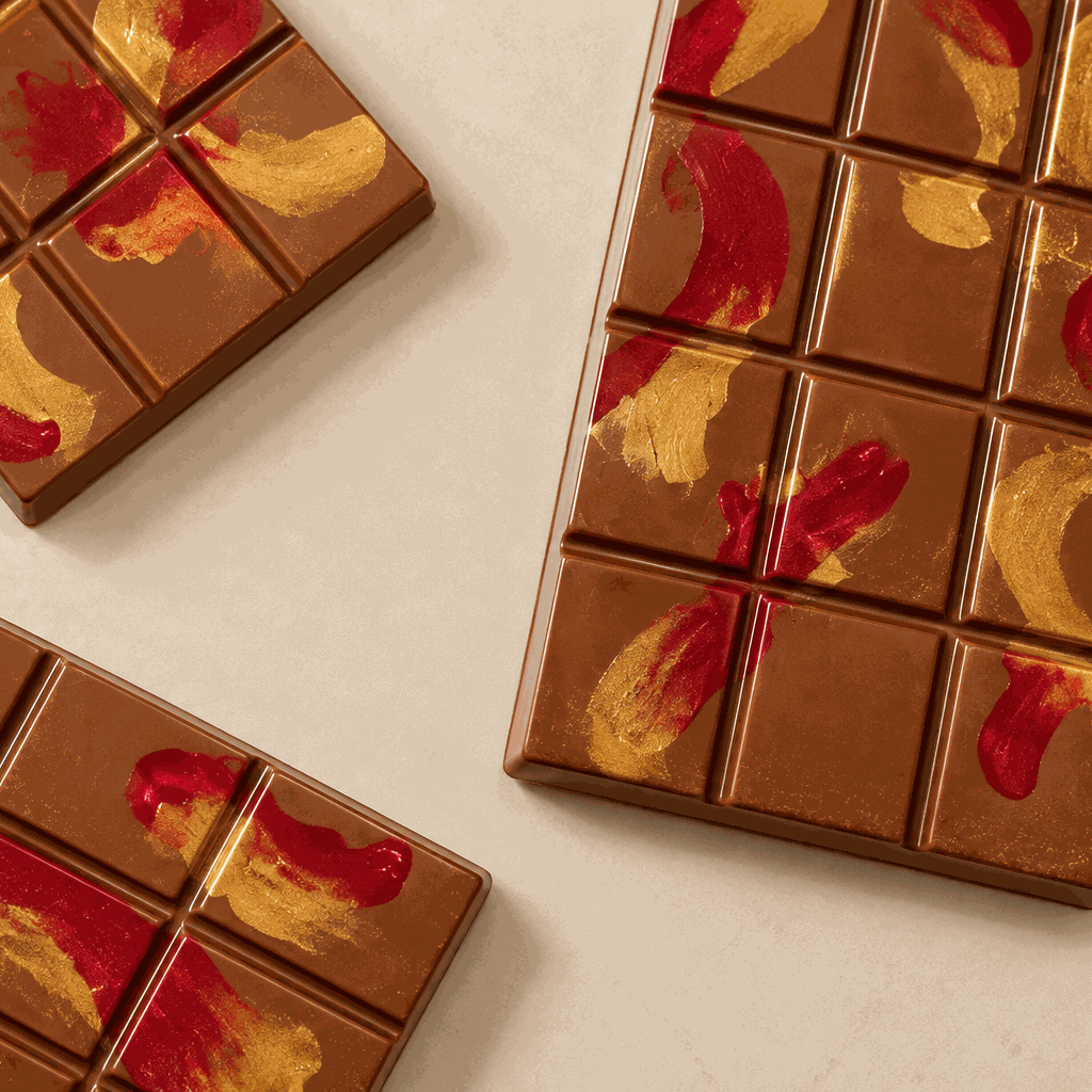 Large 250g milk chocolate bar filled with caramel and rice crispy crunch